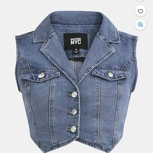 LAST DAY SALE - Blue Denim Sleeveless Vest with Classic Styling